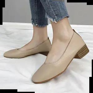 발편한단화 굽높이 여성 심플 구두 캐주얼 패션 플랫 슈즈 3CM