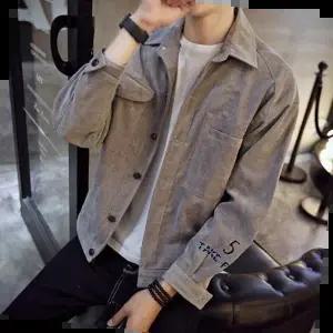 남성 스웨이드 골덴 자켓 데이트 패션 바이크 코디