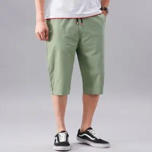 남성 5컬러 7부 허리밴딩 면 반바지 데일리 면팬츠 gTk8+3lyK