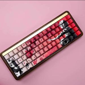 우팅 60HE 키캡 투과 벚꽃소녀 박스 반투명 LED 60he 세라믹키캡 세트 사쿠라