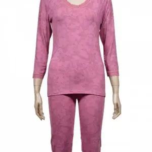 레이스 목라인 플라워 나염 8부 상하세트 상의 학생