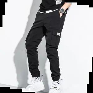 밴딩바지 캐주얼 남성 4계절 편한 외출 밴딩 카고 배기 팬츠