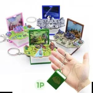 인형키링 신광 미니북 열쇠고리 미니어처월드 3D북 가방고리1P