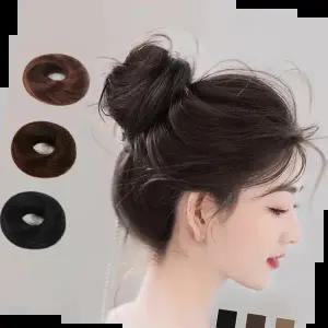 올림머리가발 온나핏 인모 생머리 똥머리 헤어밴드 SD-230334