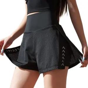[퍼니메이커]여자 하이웨스트 요가 반바지 헬스 운동 메쉬 숏팬츠 요가하의 요가팬츠 필라테스하의 요가바