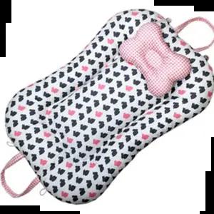 땅콩침대 뽀송뽀송 휴대보트침대 그레이래빗 핑크체크