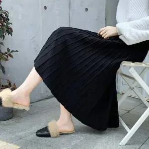 여성 AS80CZ48 3컬러 A라인 허리밴딩 롱스커트 꽈배기 롱치마