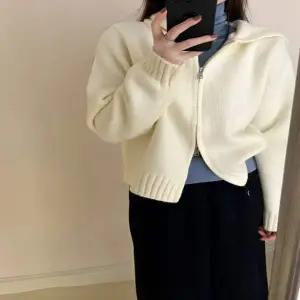 여성 MU15QI73 4컬러 베이직 투웨이 후드 집업 니트 가디건