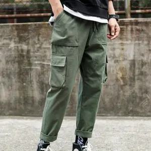 남자 가을패션 카고팬츠 캐주얼한 포켓 허리 밴딩바지
