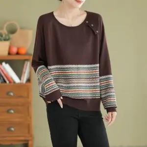 ( )이쁘다요 은창 스웨터 패턴 실내 사무실 보온 스디 상의 겨울 니트 여성 가을 티셔츠 나그랑