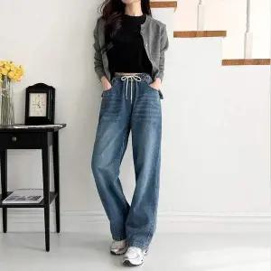 GAA MA79UQ59 SF1046W 여자 스트레이트 밴딩 일자핏 청바지 데님