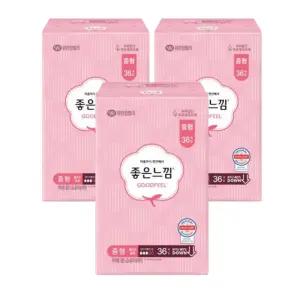 좋은느낌 오리지널 울트라슬림 생리대 중형 36개 x 3팩