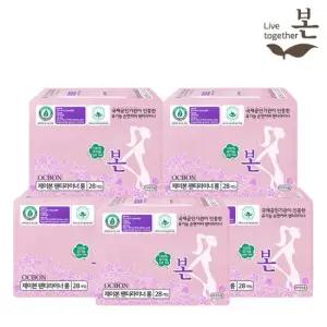 유기농 순면 울트라슬림 생리대 롱팬티라이너 28P 5팩