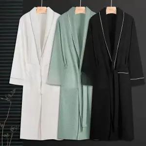 머스코 남성용 빅사이즈 순면 커플용 봄가을 호텔식 흡수 목욕 가운