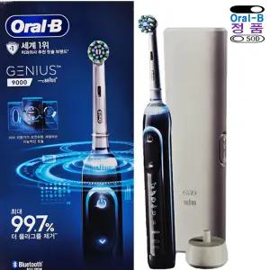 오랄비 전동 진동 칫솔 세트 지니어스 9000 + 리필모 충전식 블랙