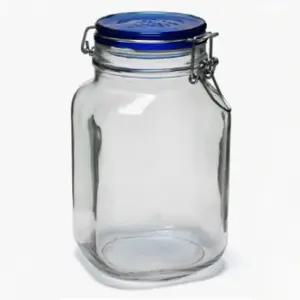(2000ml) 보르미올리 유리병 잼병 과일청 밀폐용기 블루/곡물/병/보관/용기/고추장/장아찌/공병/보관병/깔