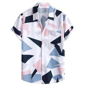 [Ramiter] 남성용 하와이안 셔츠 반소매 여름 비치 세련된 속건 아로하 캐주얼 스트리트 레트로 경량 봄 옷 칼라 해수욕 대형 사이즈