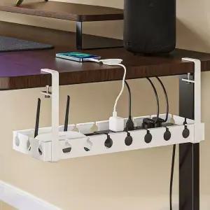 무타공 멀티탭 정리함 전선 케이블 공유기 전선 컴퓨터 티비 책상 정리 거치대 트레이 길이조절 보관함