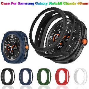 삼성 갤럭시 워치 8 클래식 46mm용 러기드 베젤 + PC 중공 쉘 케이스 보호 범퍼 커버