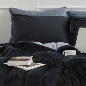 침대이불세트 이블세트 극세사차렵이불 베개커버 슈퍼싱글 블랙