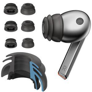 갤럭시 버즈3 프로(블랙, 혼합형(SML)) u2013을 위한 프리미엄 멀티 플랜지 이어팁은 항상 맞고 미끄러지지 않습니다