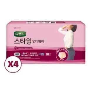 디펜드 스타일 팬티형 기저귀 대용량 여성 슬림 대형 18매 4팩 MNS