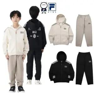 [롯데백화점]휠라 키즈 배색절개후드집업+반조거팬츠SET_FK2FTGFPG1601M