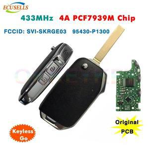Ecusells  PCB 95430-P1300 플립 원격 키 433MHz 4A PCF7939M 칩 기아 카니발 Sorento Sportage NQ5 FCC SV