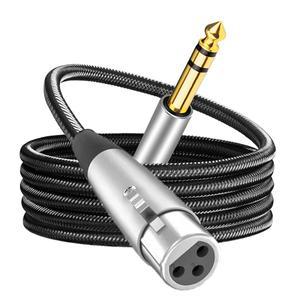 Nku XLR(3 핀)-1/4 인치 TRS 케이블, 6.5mm 수-XLR 암 스테레오 균형 케이블, 기타 마이크 스피커용 상호