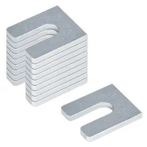OTTFF 10팩 1-5/8 x 스틸 바디 정렬 평준화 심 플레이트 금속 사각 와셔 U자형 말굽 스페이서 두께 5.6mm