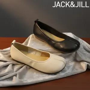 [잭앤질]잭앤질 블랙라벨 천연양가죽 컷라인 플랫(JA6136)