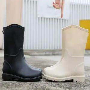 여성 GX070766 장마철 신발 데일리 캐주얼 방수 미들 레인부츠