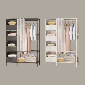 옷장 시스템 옷걸이 조립식옷장 조립식 무타공 드레스룸 수납 철체 스탠드 더블 행거