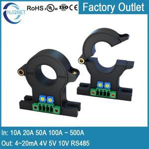 4-20mA 홀 효과 전류 센서  코어 QNDBK1-21 AC 30A 50A 100A 개방형 DC 변환기 클램프 CT