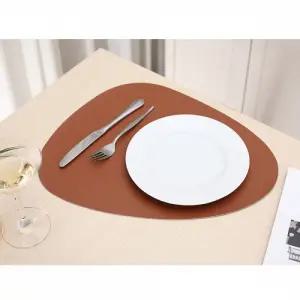 페블 양면 가죽 테이블매트 식탁 데코매트 스카이실버