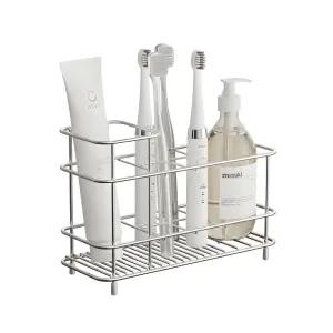 킵틸 스테인리스 전동칫솔 거치대 세면대 칫솔 치약 올인원 수납 정리대