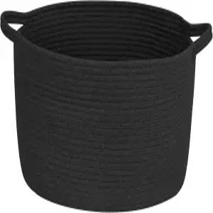 MEGASKET 블랙 직조 보관 바구니 개 장난감 선물 책 수건 천 신발 선반 옷장 욕실 거실용 장식용 위커