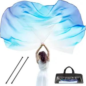 제텍 2 댄스 교회를 위한 55인치 예배 깃발 세트 보관 가방이 있는 블루 칭찬 깃발. 교회 기독교 야외 공연