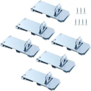 홈 마스터 하드웨어 6팩 도어 패드락 잠금장치 해스프 래치 3-1/2인치 안전 팩락 나사가 있는 추가 두꺼운