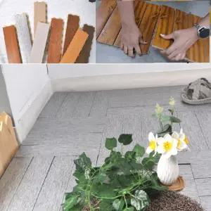 베란다 다용도실 원목느낌 조립마루 데크 18P 바닥데크 야외데크 테크타일 건식