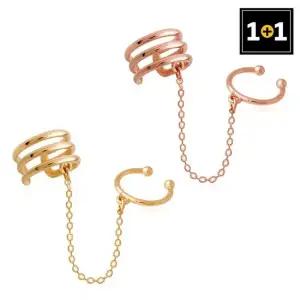 베이직체인 이어커프 귀찌 한쪽판매) 1+1 이어커프 귀찌 귀안뚫는 로즈골드 링귀걸이