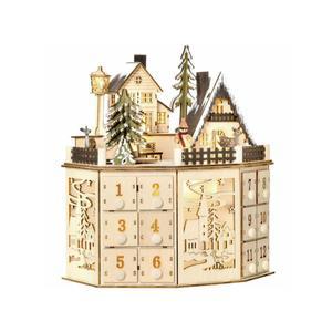 어드밴트 캘린더 빈박스 집들이 들기 레드 연말 어드벤트캘린더 24칸 쉐이커 목재 목조 그림색