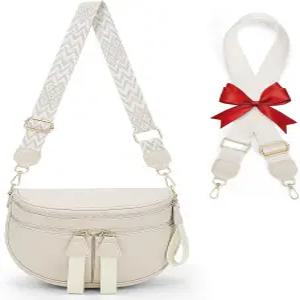 여성용 대용량 가죽 슬링백 와이드 스트랩 2종 포함 크로스바디 힙색 패션 벨트백 여행용 미니백