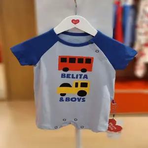 [벨리타앤보이즈] BB5ABS01BL  베이비버스앤트럭컬러블럭 반팔점프수트