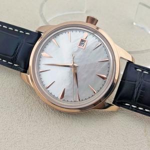 [호환품]NH35 40mm 316L 스테인리스 스틸 로즈 골드 시계 케이스 쉘 화이트 다이얼 오토매틱 무브먼트 10BA