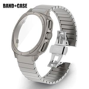 [호환품]삼성 호환 갤럭시 호환 워치 7 44mm 40mm용 갭 없는 스테인리스 스틸 밴드+케이스  강화유리 스크
