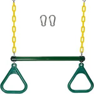 뒷마당 놀이터를 위해 설계된 다람쥐 제품 풀코팅 사다리꼴 스윙 바 링 헤비 듀티 체인 액세서리 세트