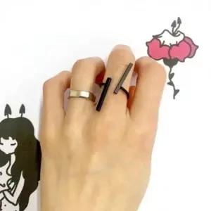 블랙 라이닝 반지 길이조절반지 우정반지 커플반지 기념반지