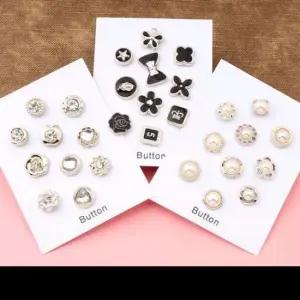 포인트 10종 진주 세트 블랙 옷핀 브로치 단추 매너 옷핀 매너옷핀 매너브로치