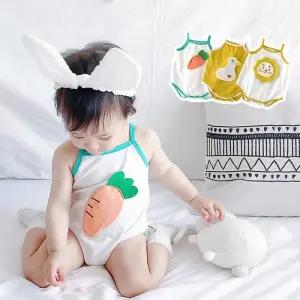 오리 당근 사자 민소매 유아 바디슈트(66-90) 304102